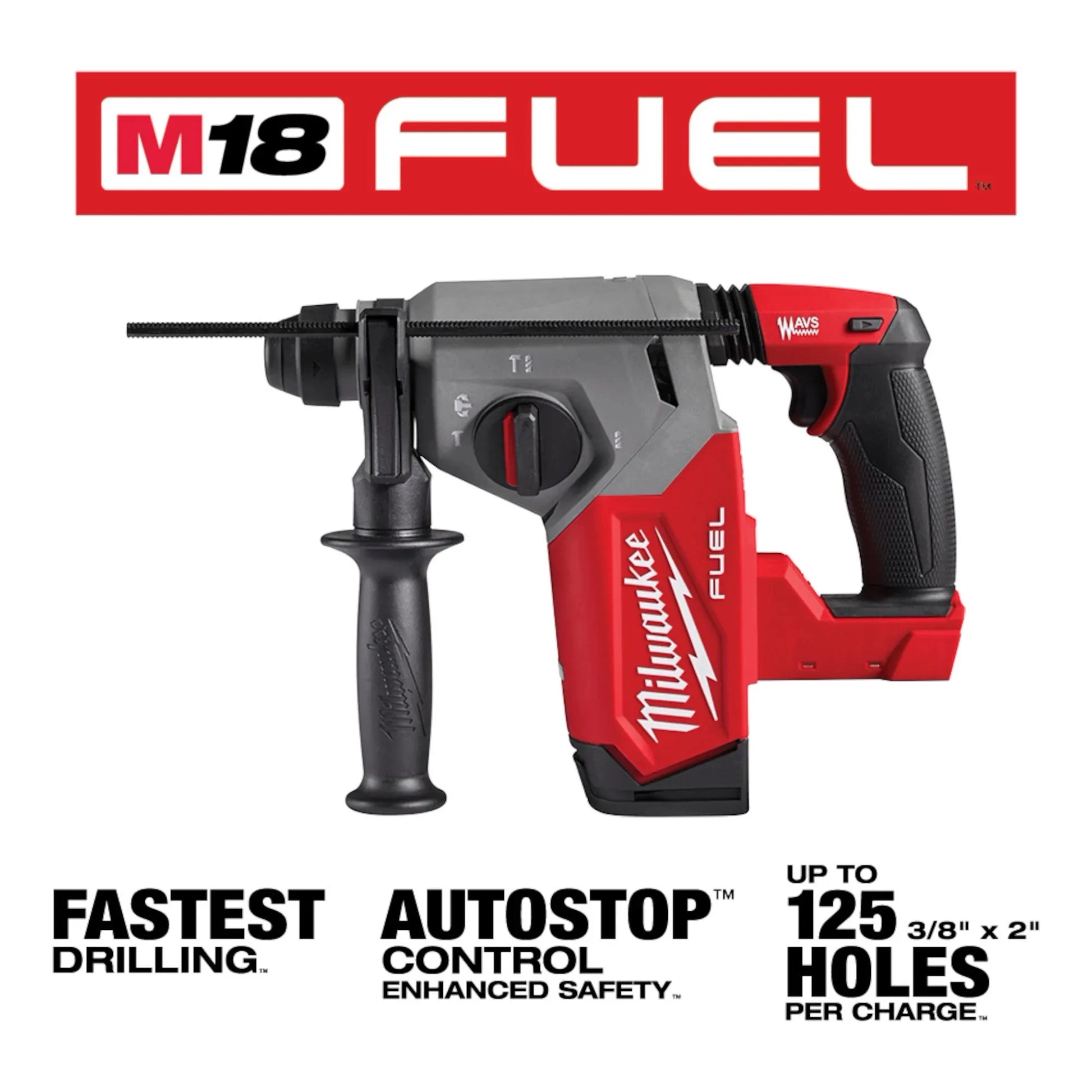 Milwaukee 2912-20 M18 FUEL™ 1" SDS Plus Rotary Hammer - McCally Tool and Supply | Industrial Distributor & Repair