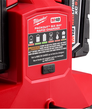 Milwaukee 48-59-1809 M18™ PACKOUT™ Six Bay Rapid Charger - McCally Tool and Supply | Industrial Distributor & Repair