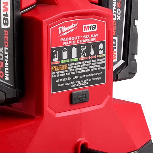 Milwaukee 48-59-1809 M18™ PACKOUT™ Six Bay Rapid Charger - McCally Tool and Supply | Industrial Distributor & Repair