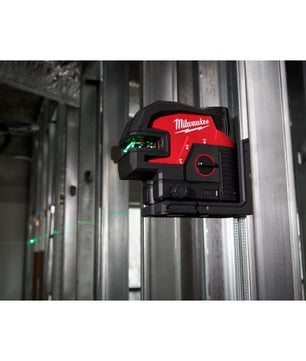 Milwaukee 3624-21 M12™ Green Cross Line & 4-Points Laser Kit - McCally Tool and Supply | Industrial Distributor & Repair