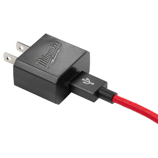 Milwaukee 48-59-1209 3ft USB-C and 2.1A Wall Charger w/Micro USB Adaptor - McCally Tool and Supply | Industrial Distributor & Repair