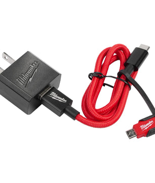 Milwaukee 48-59-1209 3ft USB-C and 2.1A Wall Charger w/Micro USB Adaptor - McCally Tool and Supply | Industrial Distributor & Repair