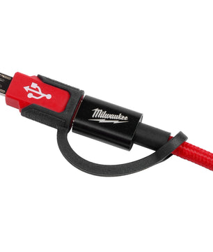 Milwaukee 48-59-1209 3ft USB-C and 2.1A Wall Charger w/Micro USB Adaptor - McCally Tool and Supply | Industrial Distributor & Repair