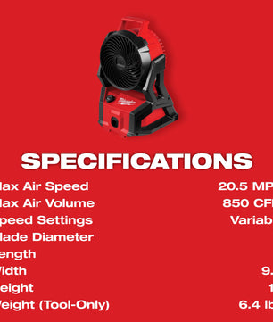 Milwaukee 0818-20 M18™ Brushless PACKOUT™ Fan - McCally Tool and Supply | Industrial Distributor & Repair