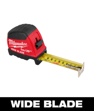 Milwaukee 48-22-1226 8m/26ft Wide Blade Tape Measure 18ft Reach - McCally Tool and Supply | Industrial Distributor & Repair