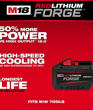 Milwaukee 48-11-1813 M18™ REDLITHIUM™ FORGE™ HD12.0 Battery Pack - McCally Tool and Supply | Industrial Distributor & Repair