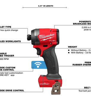 Milwaukee 3696-22 M18 FUEL™ 2-Tool Combo Kit w/ ONE-KEY™ - McCally Tool and Supply | Industrial Distributor & Repair