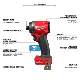Milwaukee 3696-22 M18 FUEL™ 2-Tool Combo Kit w/ ONE-KEY™ - McCally Tool and Supply | Industrial Distributor & Repair