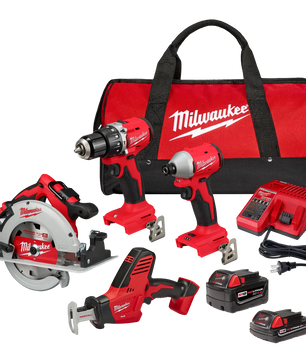 Milwaukee 3693-24CX M18™ 4 Tool Combo Kit - McCally Tool and Supply | Industrial Distributor & Repair