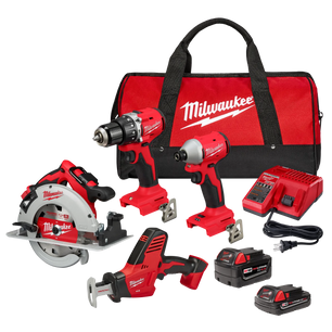 Milwaukee 3693-24CX M18™ 4 Tool Combo Kit - McCally Tool and Supply | Industrial Distributor & Repair