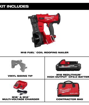 Milwaukee 2909-21 M18 FUEL™ Coil Roofing Nailer Kit