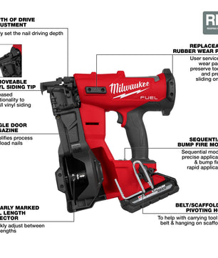 Milwaukee 2909-21 M18 FUEL™ Coil Roofing Nailer Kit