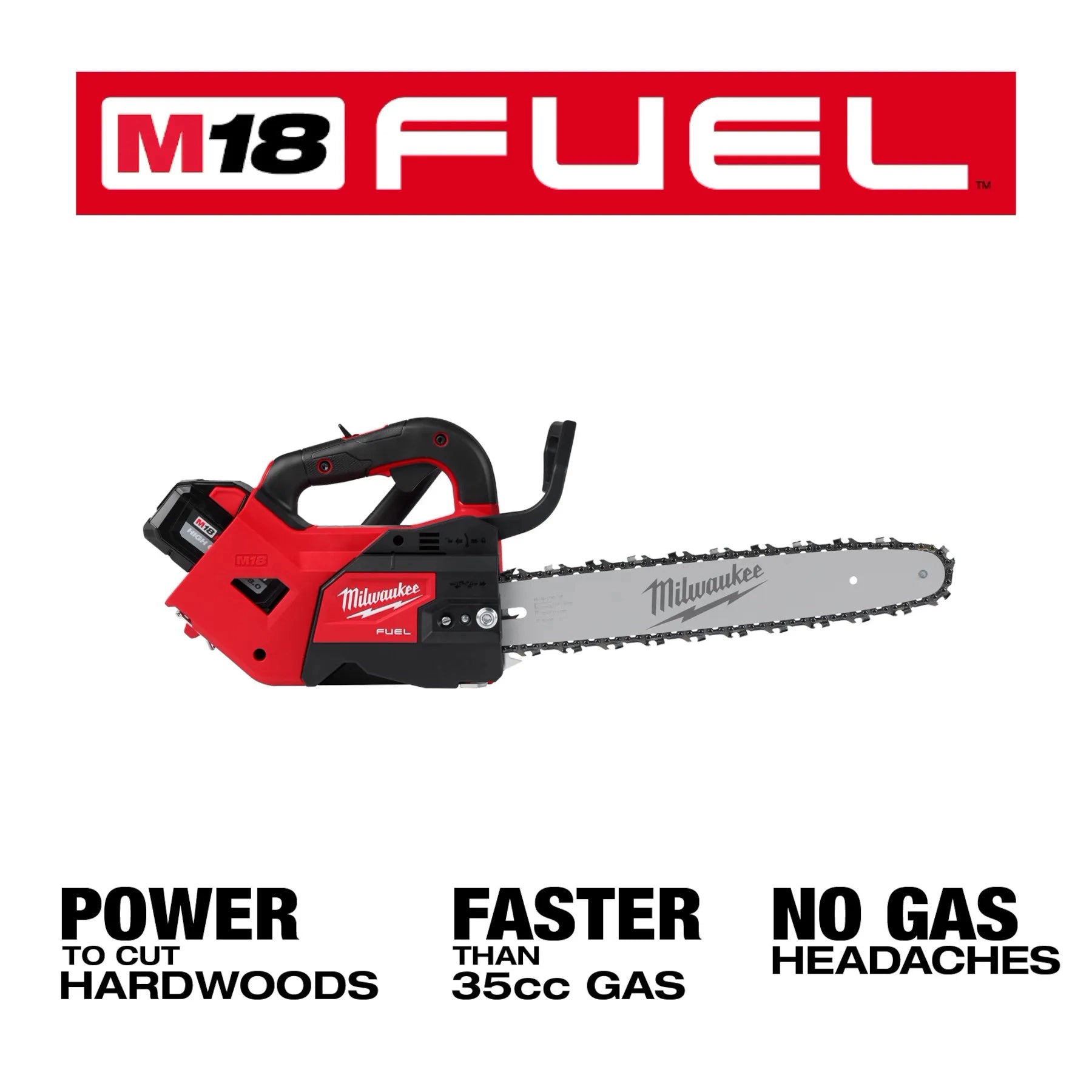 Milwaukee 2826-22T M18 FUEL™ 14" Top Handle Chainsaw 2 Battery Kit