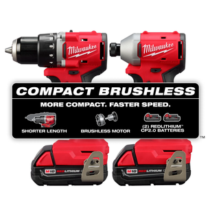Milwaukee 3692-22CT M18™ Compact Brushless 2-Tool Combo Kit - McCally Tool and Supply | Industrial Distributor & Repair