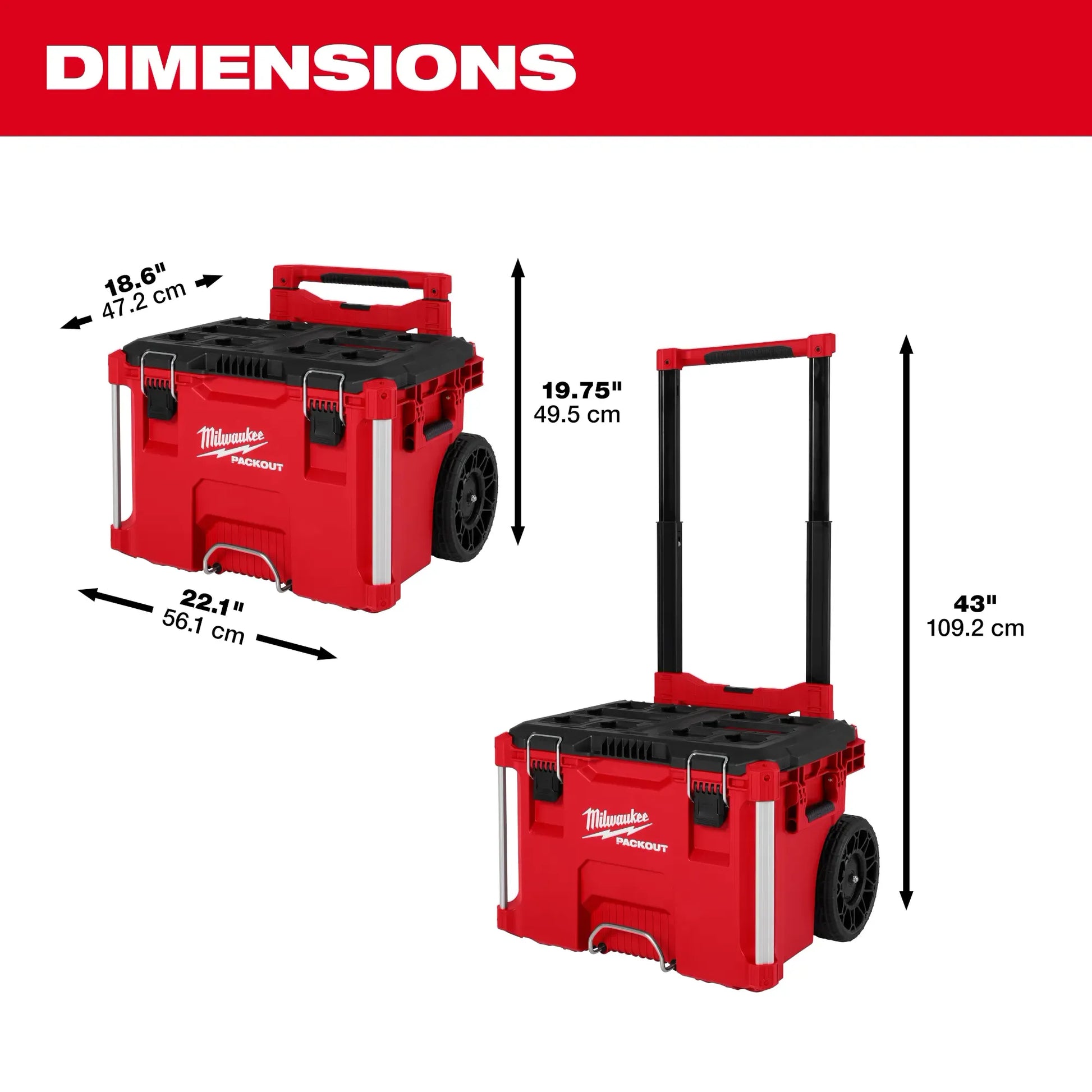Milwaukee 48-22-8427 PACKOUT™ Rolling Tool Box - McCally Tool and Supply | Industrial Distributor & Repair