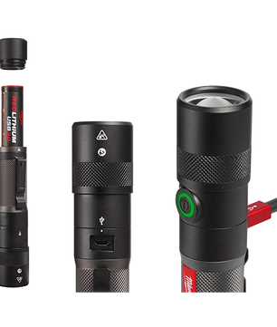 Milwaukee 2161-21 REDLITHIUM™ USB 1100L Twist Focus Flashlight (Rechargeable)