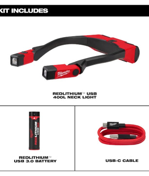 Milwaukee 2117-21 REDLITHIUM™ USB 400L Neck Light - McCally Tool and Supply | Industrial Distributor & Repair