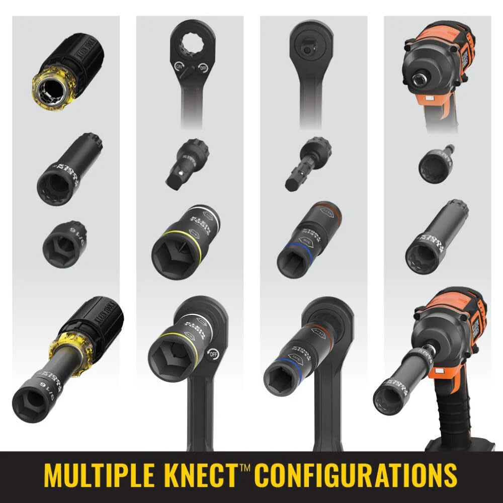 Klein Tools 65239 KNECT™ Flip-20 Impact Socket Set, SAE and Metric, 13-Piece