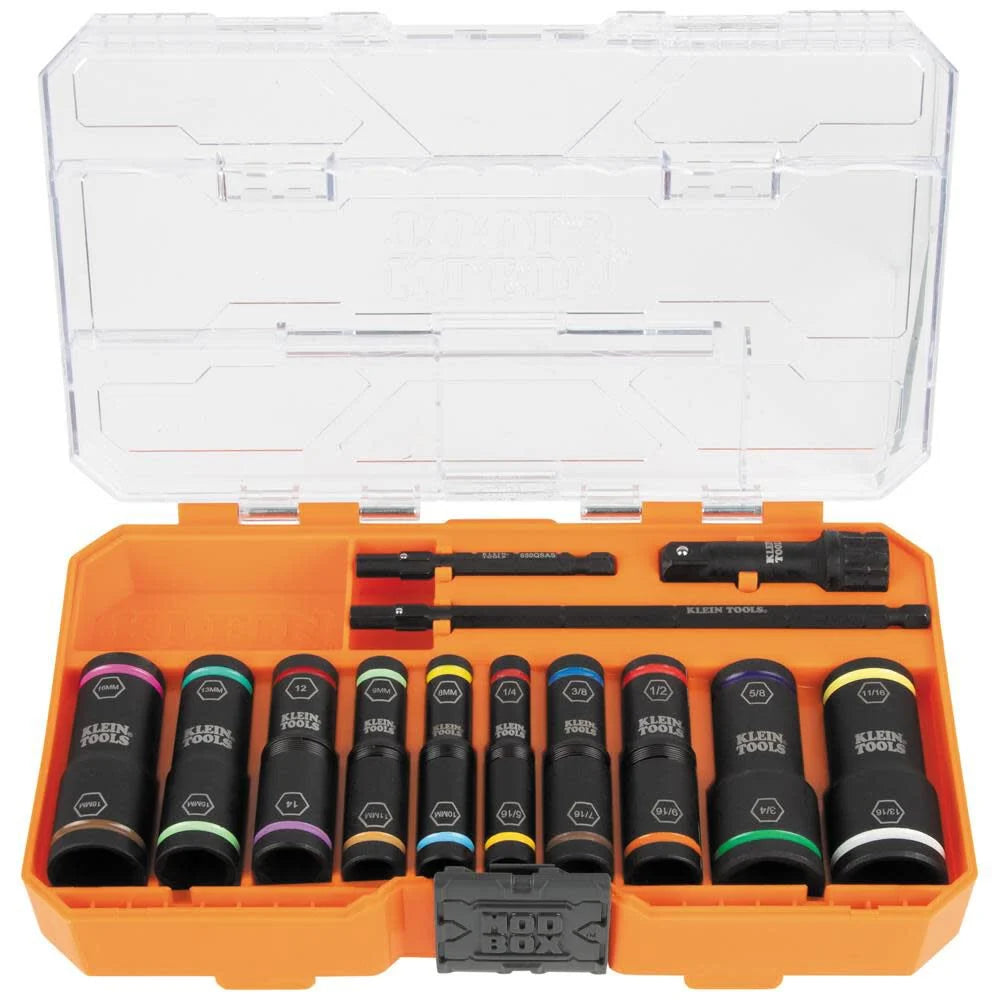 Klein Tools 65239 KNECT™ Flip-20 Impact Socket Set, SAE and Metric, 13-Piece