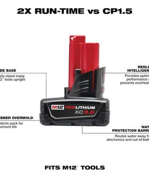 Milwaukee 48-11-2412 M12 REDLITHIUM™ XC Battery Two Pack - McCally Tool and Supply | Industrial Distributor & Repair