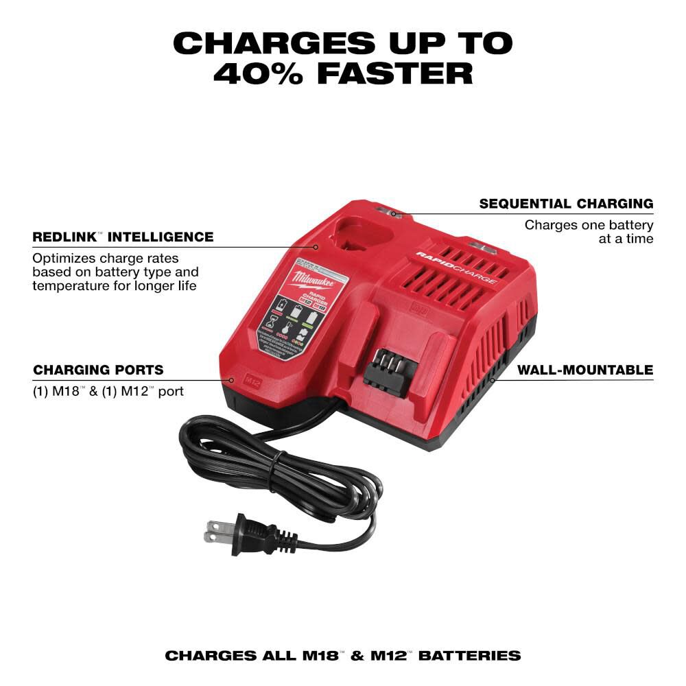 Milwaukee 48-59-1808 M18™ & M12™ Rapid Charger - McCally Tool and Supply | Industrial Distributor & Repair
