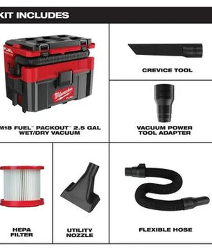 Milwaukee 0970-20 M18 FUEL™ PACKOUT™ 2.5 Gallon Wet/Dry Vacuum - McCally Tool and Supply | Industrial Distributor & Repair