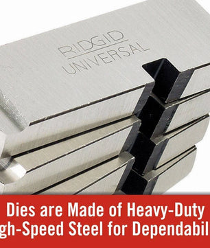 RIDGID 47770 1"-2"-11-1/2 NPT High-Speed RH Universal Pipe Dies (4pk) - McCally Tool and Supply | Industrial Distributor & Repair