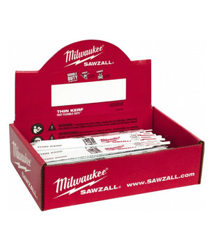Milwaukee 48-01-7037 12 in. 5 TPI Wood Cutting Thin Kerf Sawzall Blades (100 Pk)