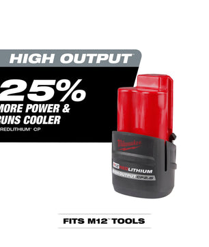 Milwaukee 48-11-2425 M12 REDLITHIUM High OUTPUT CP2.5 Battery Pack - McCally Tool and Supply | Industrial Distributor & Repair