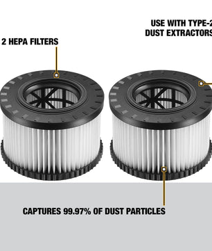 DeWALT DWV9330 Replacement HEPA Filter Set - McCally Tool and Supply | Industrial Distributor & Repair