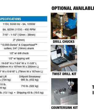 Hougen 0904101 HMD904 Magnetic Drill 115V