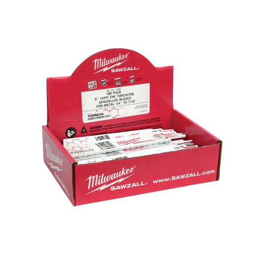 Milwaukee 48-01-7782 6" 14 TPI The Torch SAWZALL Blades (100 Pack)