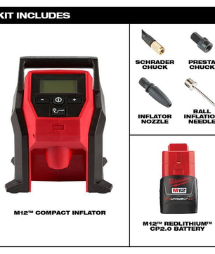 Milwaukee M12™ Compact Inflator 2475-20 at McCally Tool