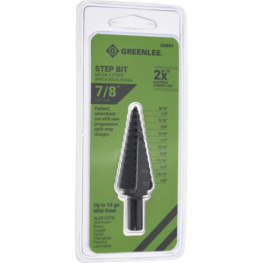 Greenlee GSB04 7/8" Step Bit (#4) - McCally Tool and Supply | Industrial Distributor & Repair