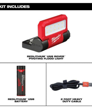 Milwaukee 2114-21 REDLITHIUM™ USB ROVER™ Pivoting Flood Light - McCally Tool and Supply | Industrial Distributor & Repair