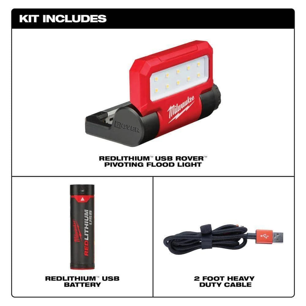Milwaukee 2114-21 REDLITHIUM™ USB ROVER™ Pivoting Flood Light - McCally Tool and Supply | Industrial Distributor & Repair