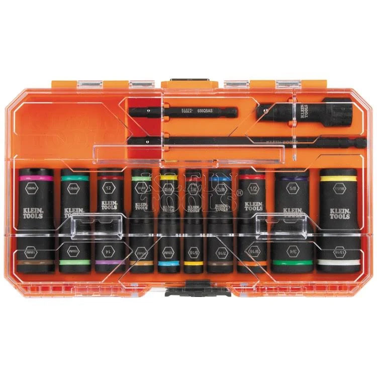 Klein Tools 65239 KNECT™ Flip-20 Impact Socket Set, SAE and Metric, 13-Piece