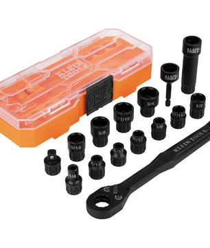 Klein Tools 65400 KNECT™ 3/8-Inch Drive Impact-Rated Pass Through Socket Set, 15-Piece - McCally Tool and Supply | Industrial Distributor & Repair