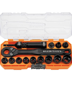 Klein Tools 65400 KNECT™ 3/8-Inch Drive Impact-Rated Pass Through Socket Set, 15-Piece - McCally Tool and Supply | Industrial Distributor & Repair
