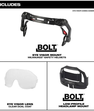 Milwaukee 48-73-1411 BOLT™ Eye Visor - Clear Dual Coat Lens (Compatible with Milwaukee® Safety Helmets) - McCally Tool and Supply | Industrial Distributor & Repair