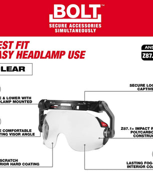 Milwaukee 48-73-1411 BOLT™ Eye Visor - Clear Dual Coat Lens (Compatible with Milwaukee® Safety Helmets) - McCally Tool and Supply | Industrial Distributor & Repair
