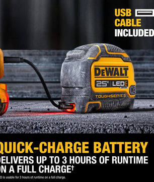 DeWALT DWHT35625S TOUGHSERIES™ 25 FT Lighted Tape Measure - McCally Tool and Supply | Industrial Distributor & Repair