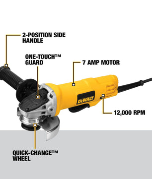 DeWALT DWE4012 4-1/2 in. (115 mm) Paddle Switch Small Angle Grinder - McCally Tool and Supply | Industrial Distributor & Repair