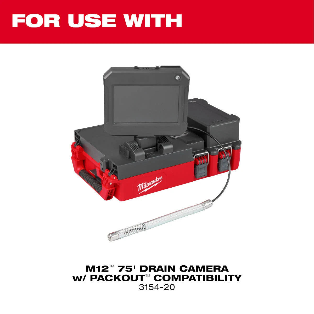 Milwaukee 3154-20 M12 75' Drain Camera w/ PACKOUT Compatibility