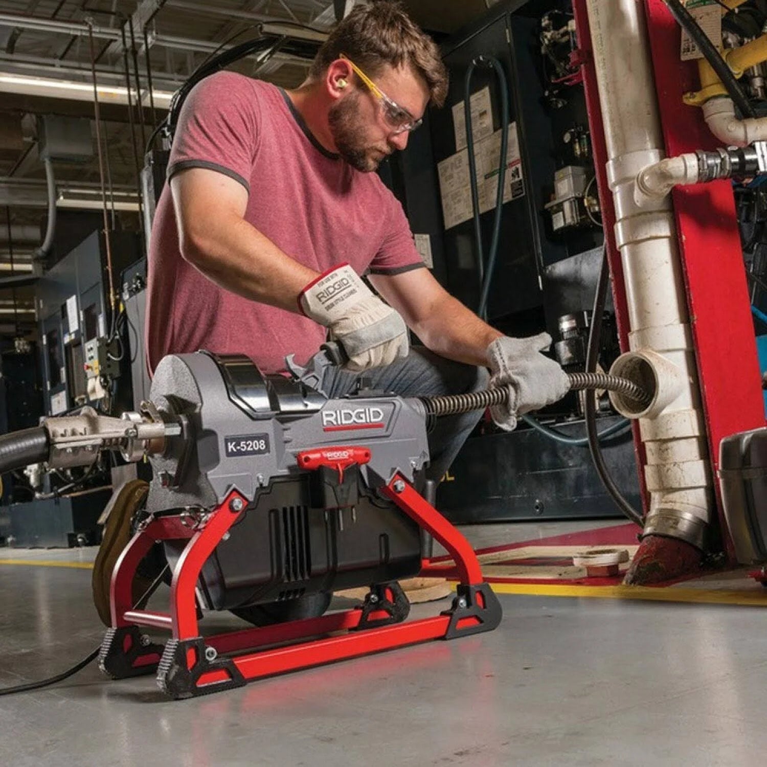 RIDGID 61693 K-5208, 115V 60Hz Sectional Drain Cleaner with Cables Kit