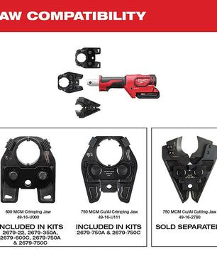 Milwaukee 2679-22 M18™ FORCE LOGIC™ 600 MCM Crimper - McCally Tool and Supply | Industrial Distributor & Repair