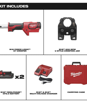 Milwaukee 2679-22 M18™ FORCE LOGIC™ 600 MCM Crimper Kit