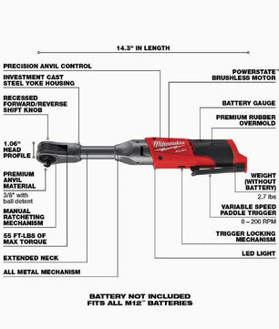 Milwaukee 2560-20 M12 FUEL™ 3/8