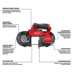 Milwaukee 2529-20 M12 FUEL™ Compact Band Saw (Bare Tool) - McCally Tool and Supply | Industrial Distributor & Repair