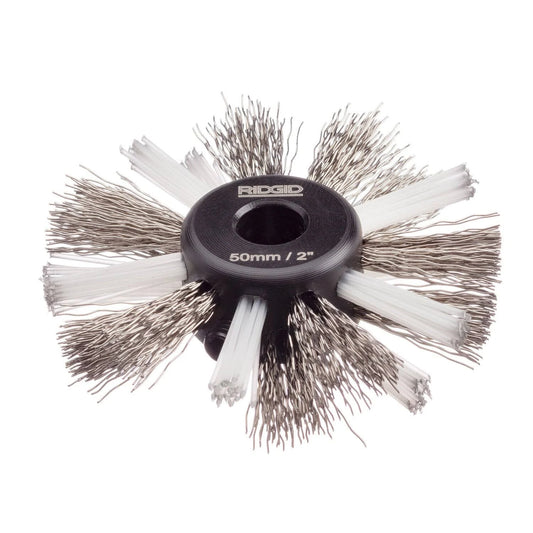 RIDGID 68973 2" (55mm) Nylon/Steel Brush for 5/16" (8mm) Cable with Nylon and Steel Strings